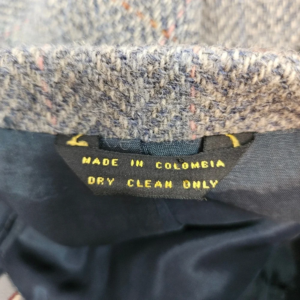 Oakton Ltd Mens Grey Herringbone Wool 52B Blazer Sport Coat Vintage 100% Wool